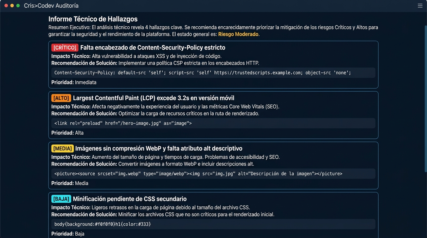 Informe Técnico de Hallazgos y Matriz de Riesgos