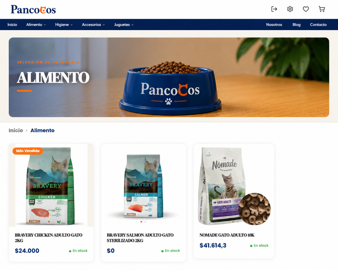 Vista de Productos