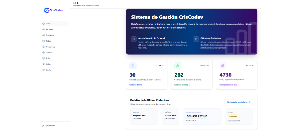 Gestión de Personal y Prefacturas